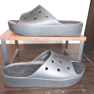 Crocs Classic Platform Slide Sandals Black Women's Size 10 Comfort Footwear